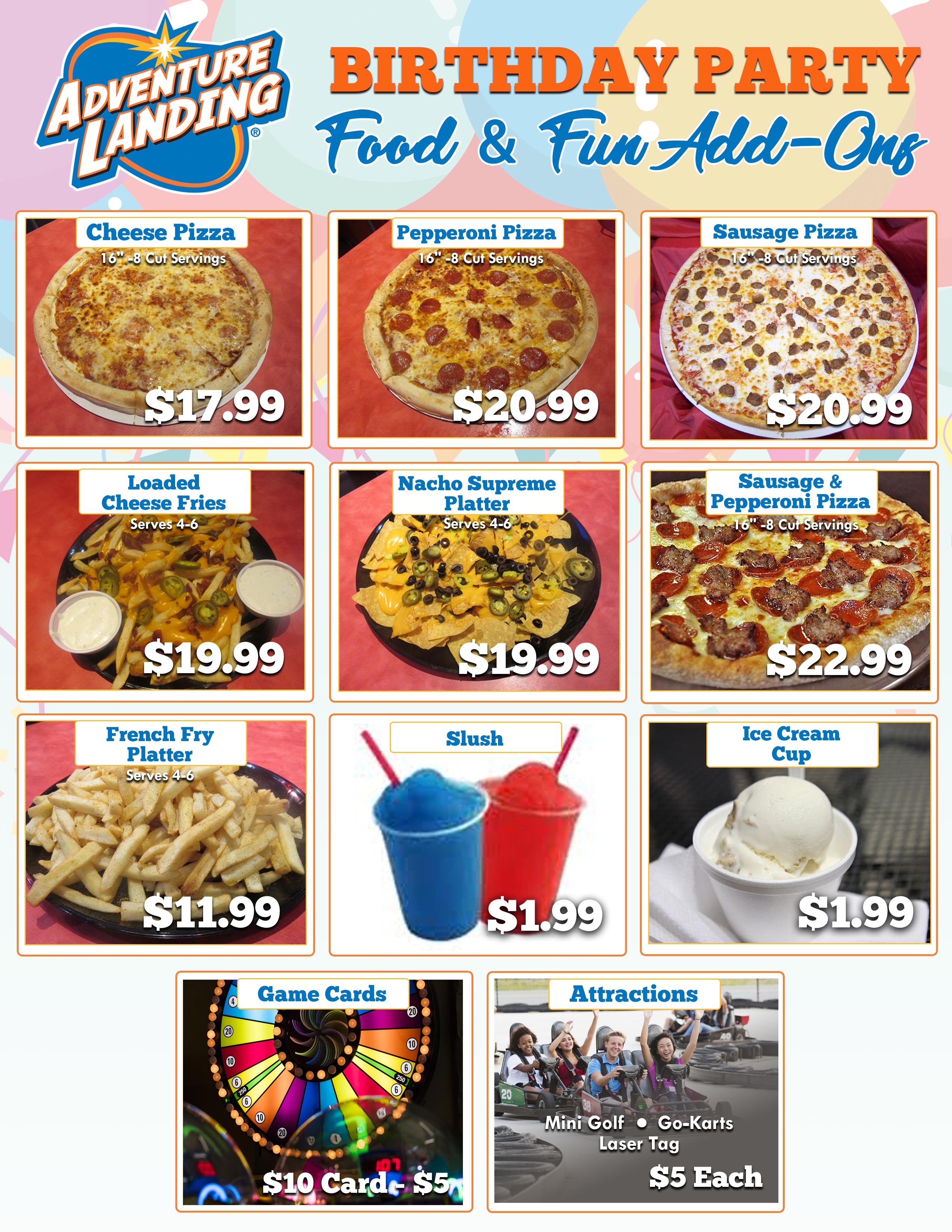 RAL Birthday Food Add-Ons 2023
